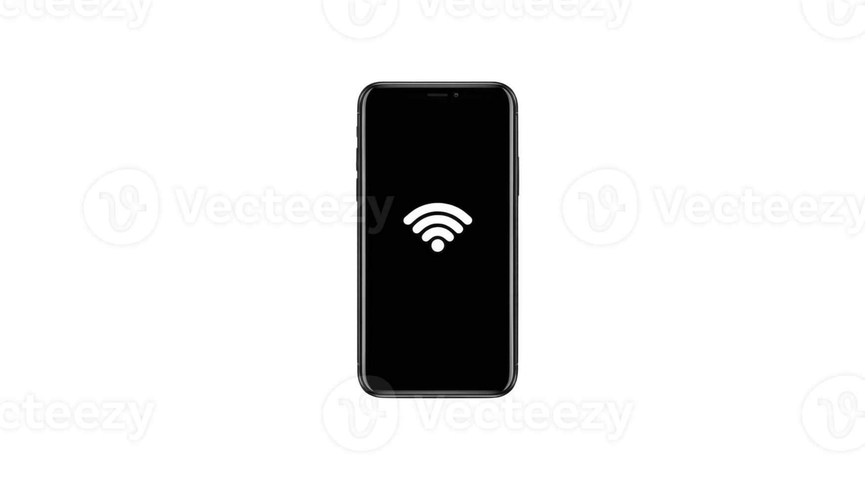 Smartphone wireless internet connection technology mobile device screen digital communication isolated modern black display icon signal network online touch portable blank minimal contemporary png