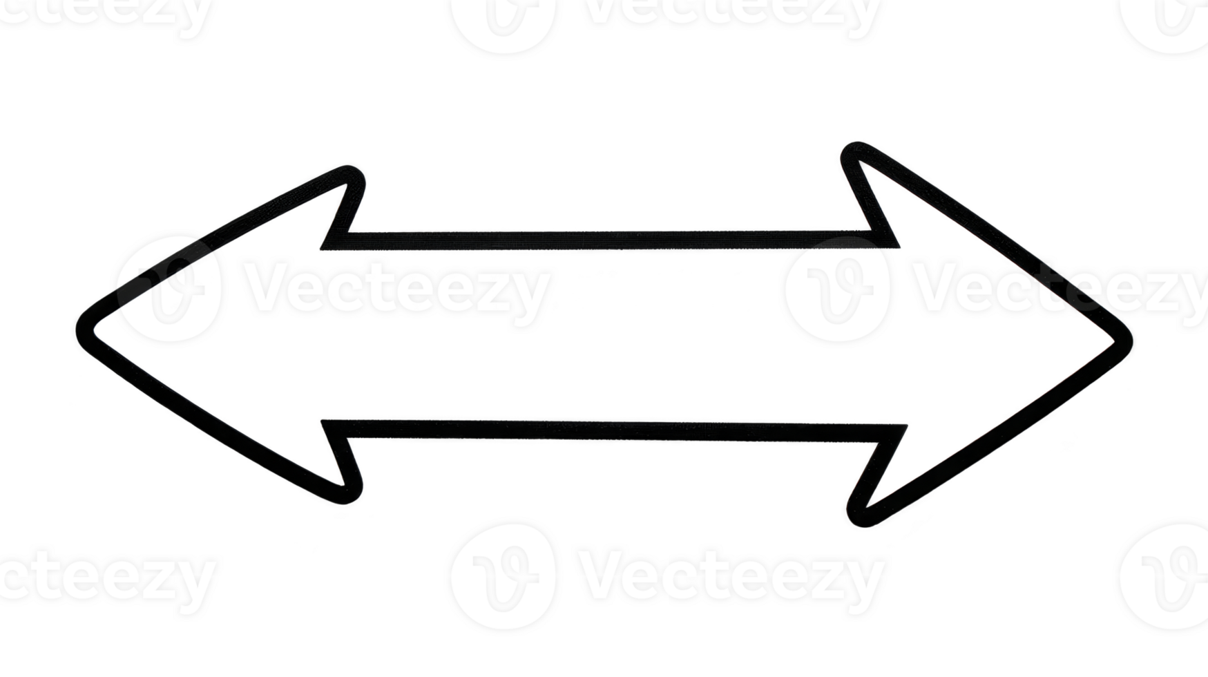 Double arrow black outline hand drawn style isolated on transparent background symbolizing direction choice navigation or decision simple and minimalistic design png