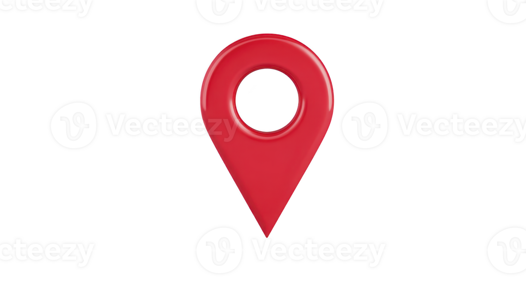 Red map pin location marker navigation symbol isolated on transparent background used for travel direction and GPS concepts simple and modern design conveys clarity and focus png