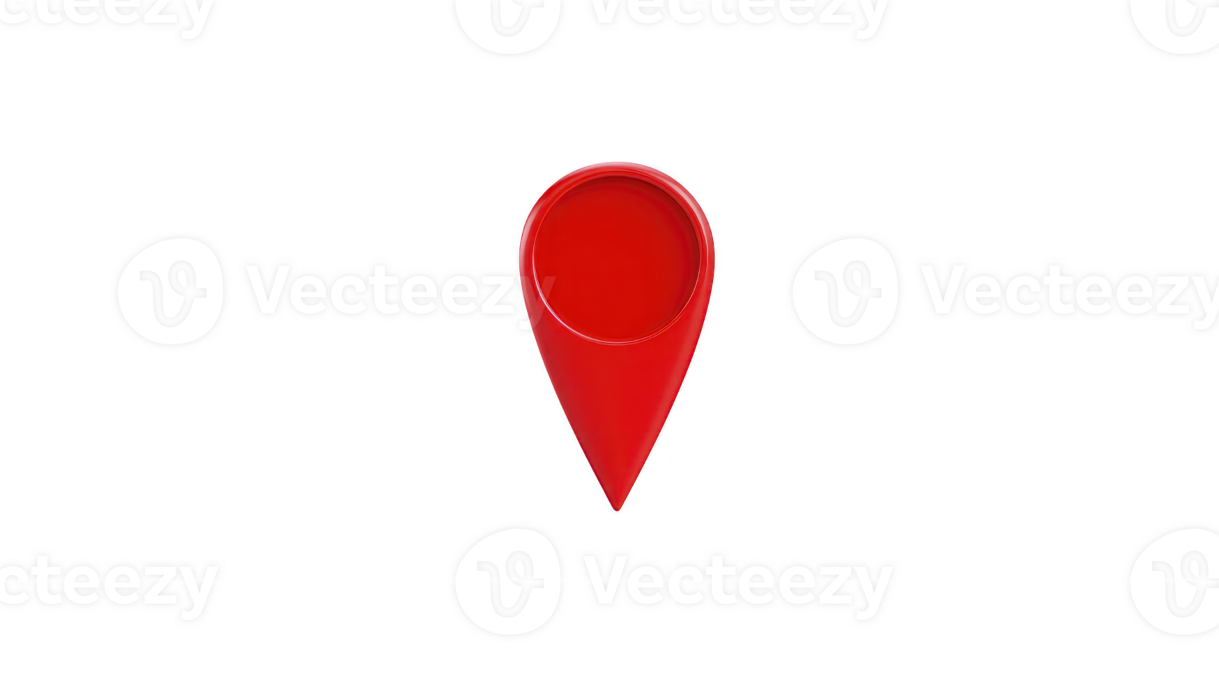 Red map pin, location marker, navigation symbol, isolated transparency background, used for indicating position or destination digital maps, simple and modern design, concept of direction png