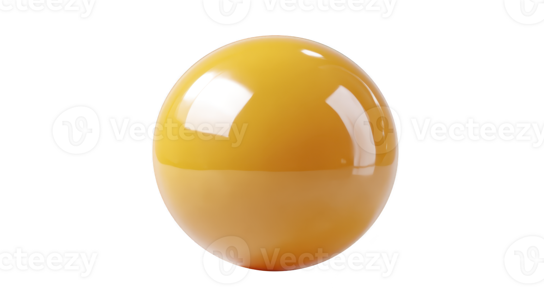 Yellow glossy sphere smooth reflective surface isolated on transparent background modern minimal design vibrant color cheerful mood 3D rendering abstract art png