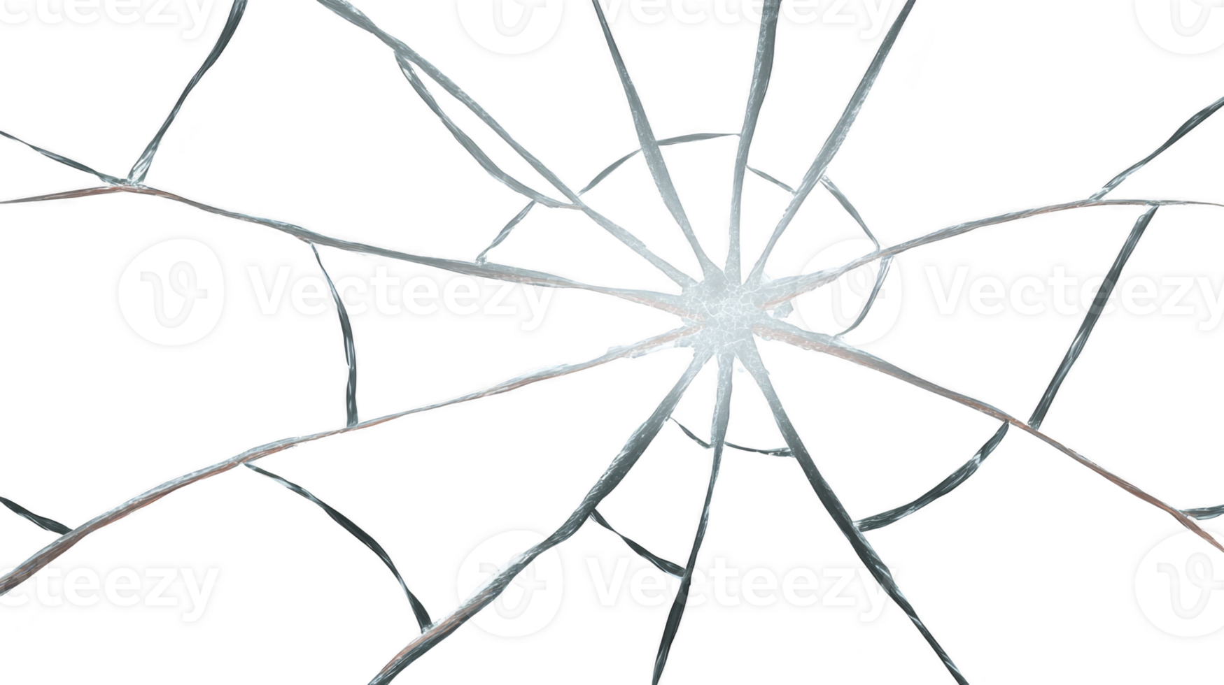 Broken glass crack transparent sharp shattered damage isolated background jagged impact image shows dramatic broken glass pattern with sharp cracks radiating from center evoking tension png
