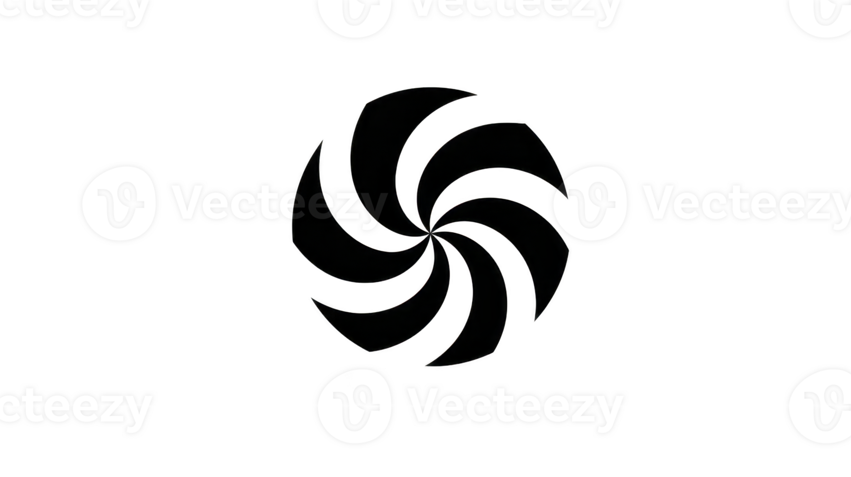 noir tourbillon abstrait spirale géométrique forme moderne conception minimal style isolé sur blanc dynamique mouvement graphique élément circulaire modèle Créatif symbole png