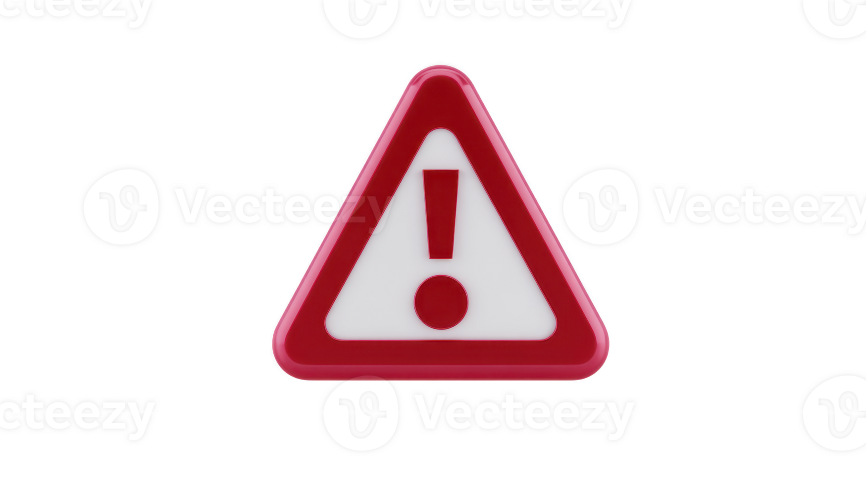 Red triangle warning sign with exclamation mark isolated on transparency background symbolizing caution alert or danger commonly used for safety hazard or attention messages png
