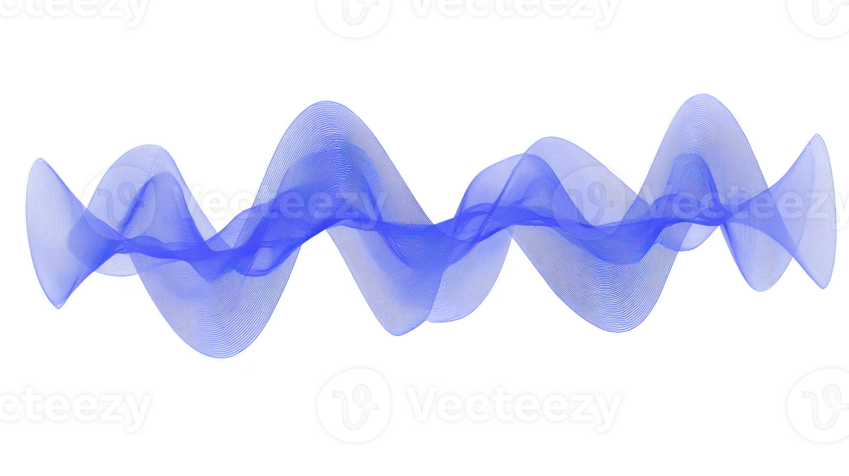 Abstract blue wave transparent flowing line modern digital art smooth motion elegant curve isolated on transparency background creative design calm and futuristic style png