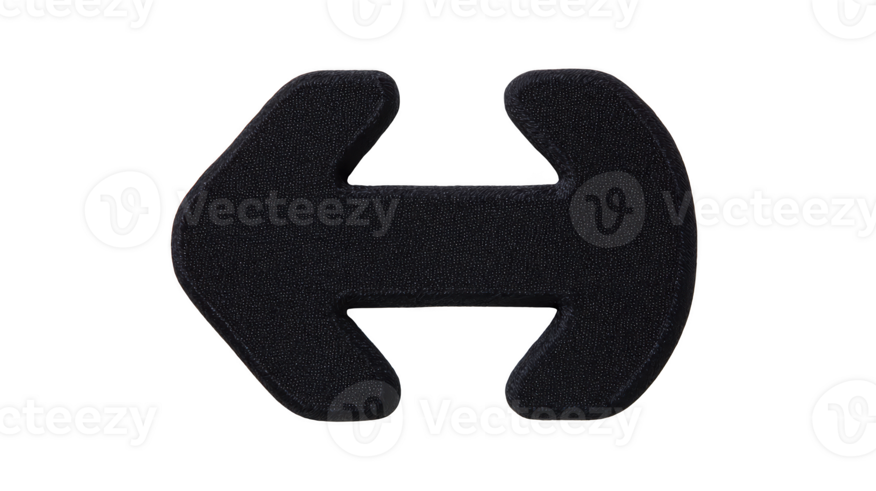 Black arrow symbol pointing left and right, isolated on transparent background, simple flat design, used for direction, navigation, or interface icon, modern and minimal style png