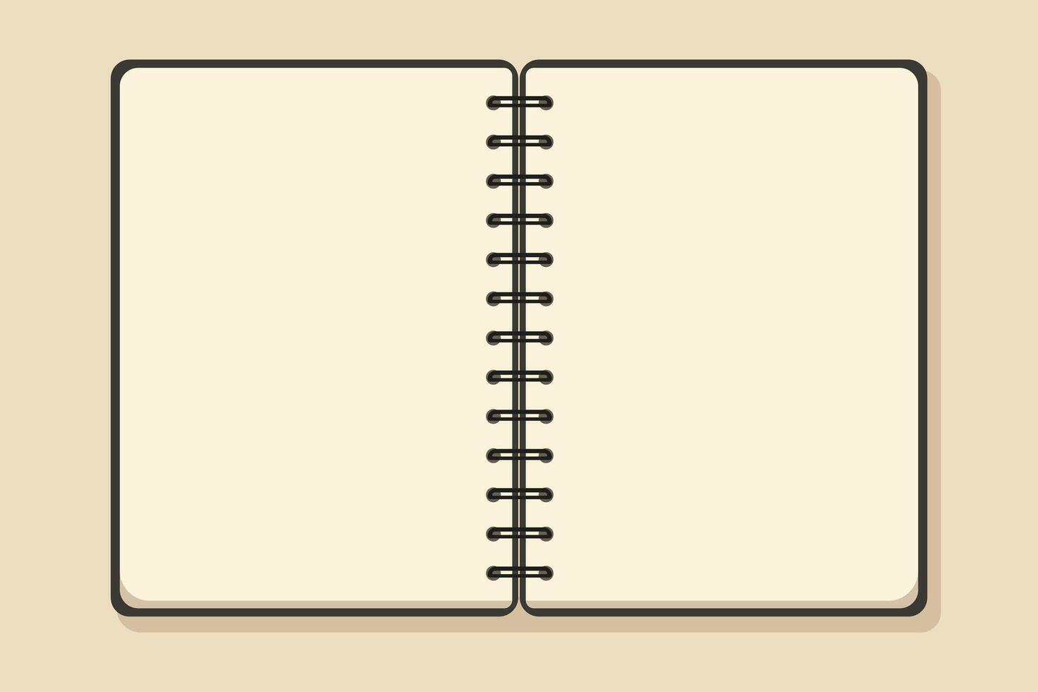 Open notebook with lined pages vector