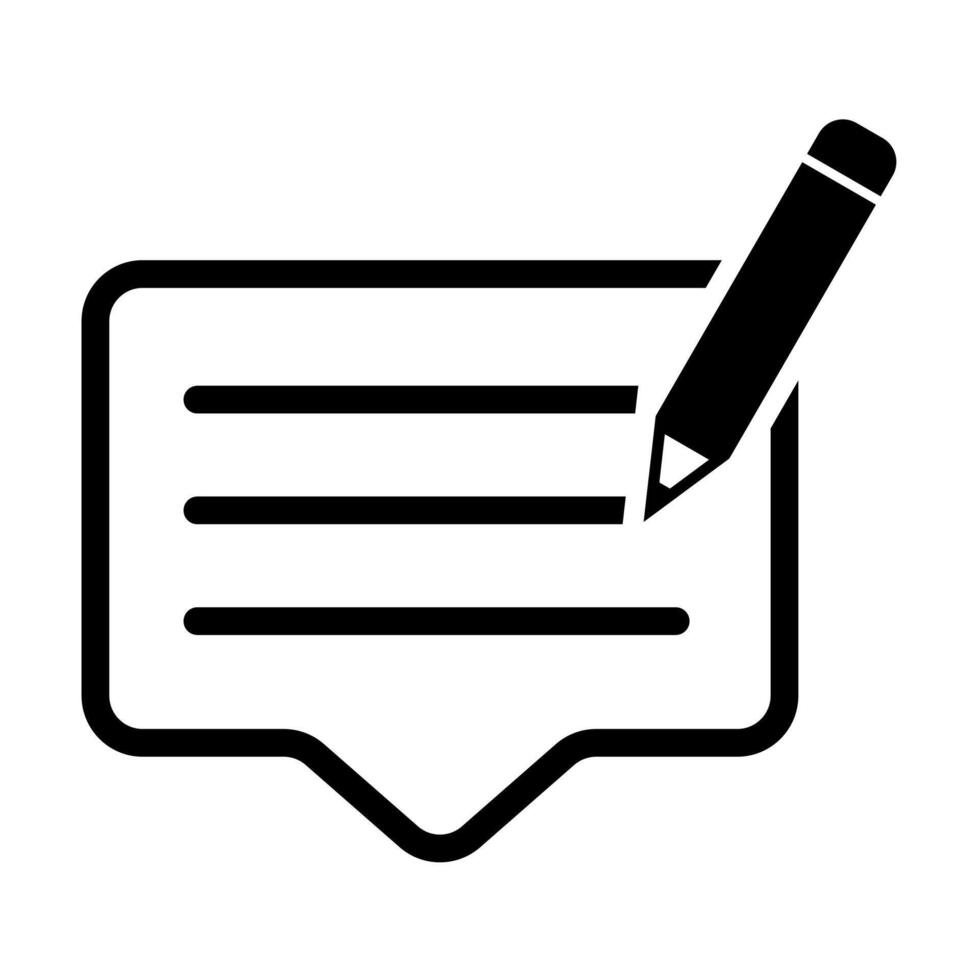 Writing feedback outline icon for your web design, logo, UI. illustration vector
