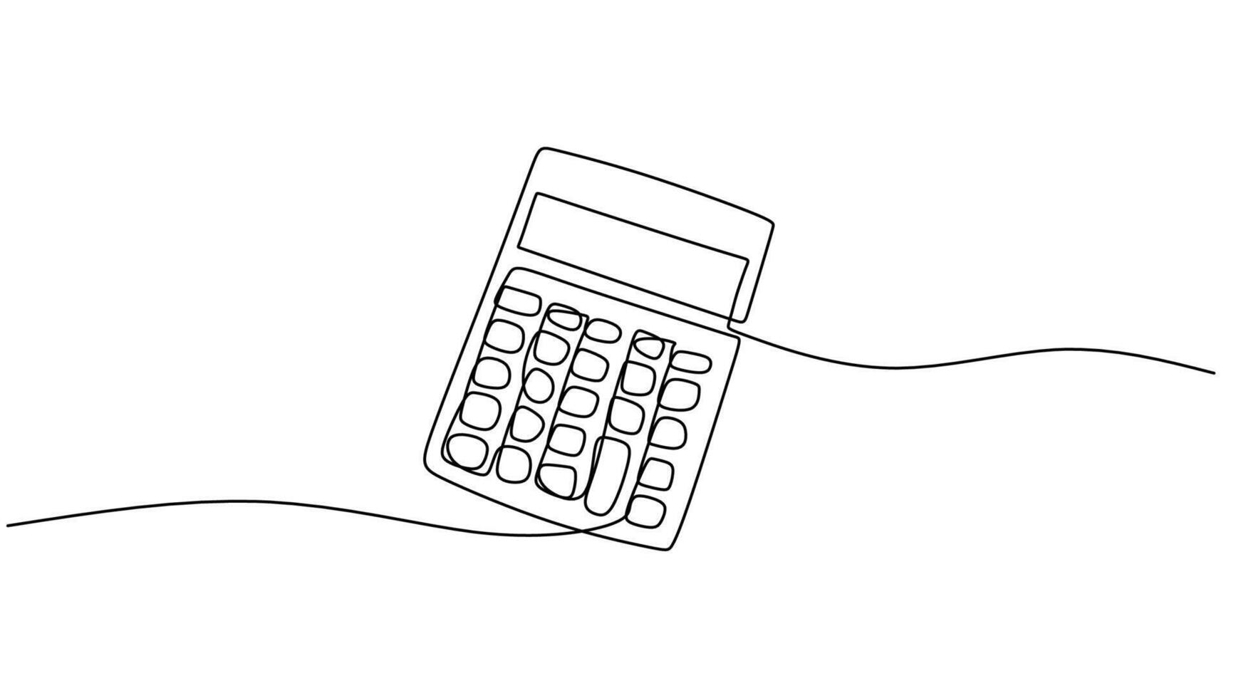 Single Continuous Line Drawing of a Calculator for Math Education vector