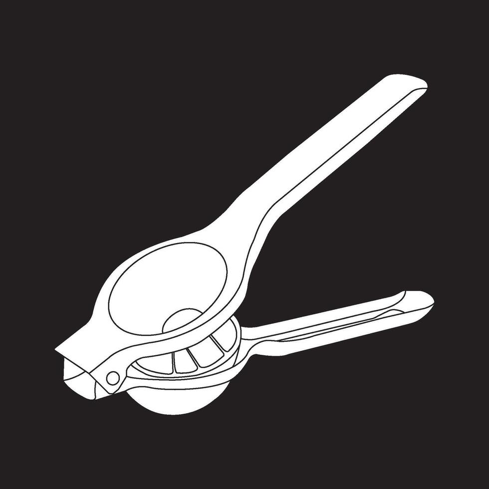 Manual citrus squeezer with black background vector