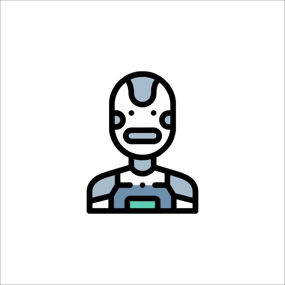 robot icono futurista androide artificial inteligencia, cyborg vector