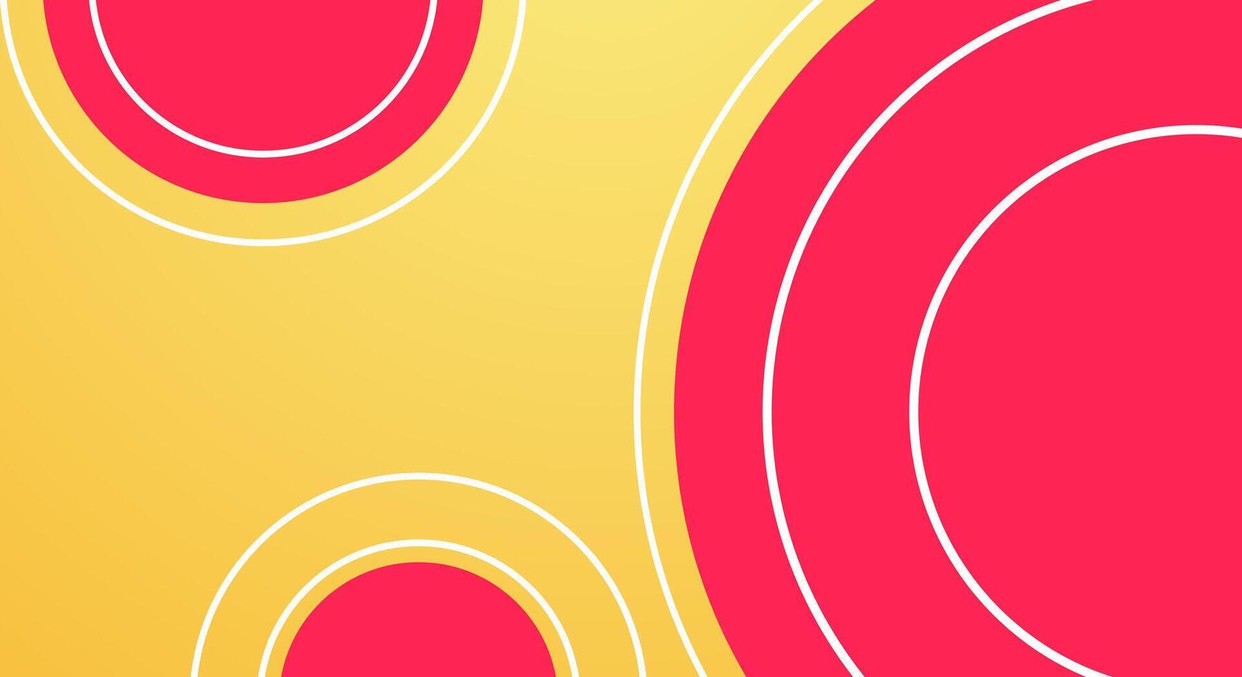 Red and yellow background with circles vector