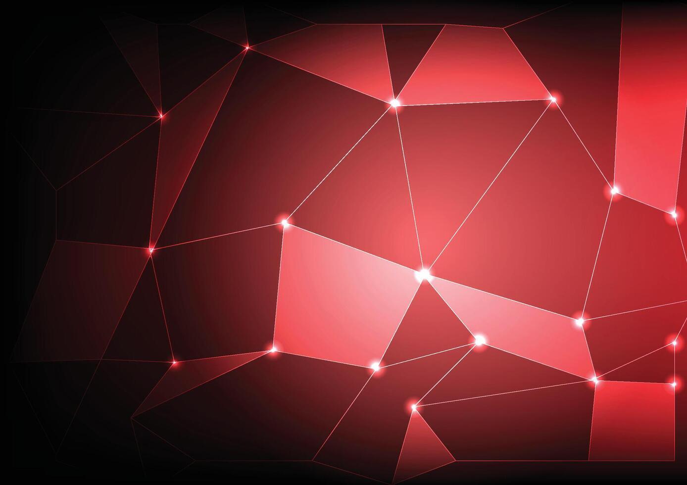 Geometric Red Background with Connecting Lines and Bright Points vector