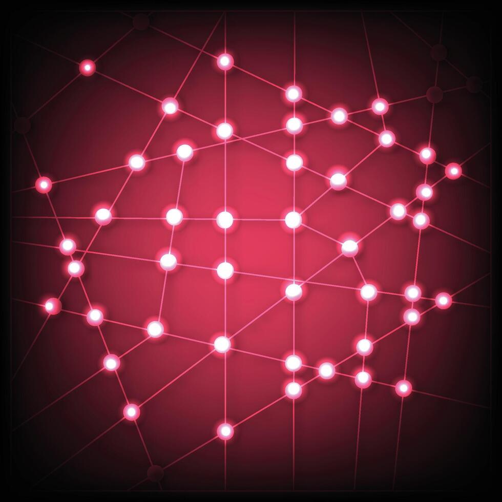 Abstract Network Design with Bright Nodes on a Dark Background vector