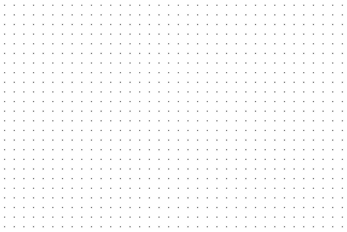 Design printable graphic sheet. Simple black dotted background. Bullet journal pattern texture. Template of dotted squared grid graph paper for notebooks. vector