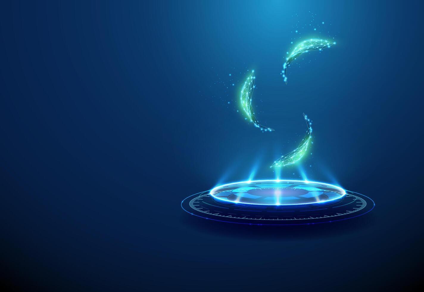 Glowing circular design with green sparks vector