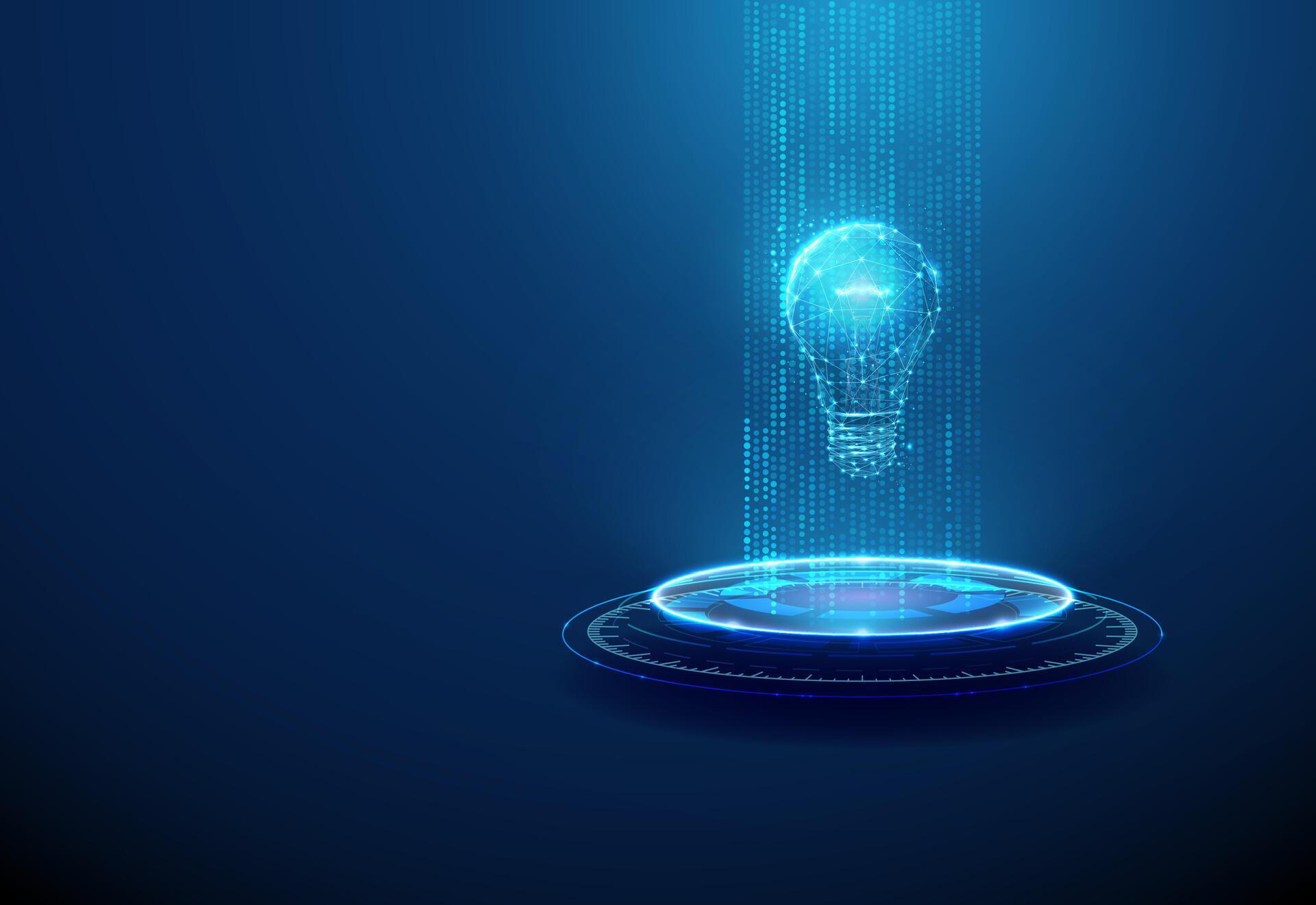 Digital Light Bulb Concept with Binary Code Visualization 74316256 ...