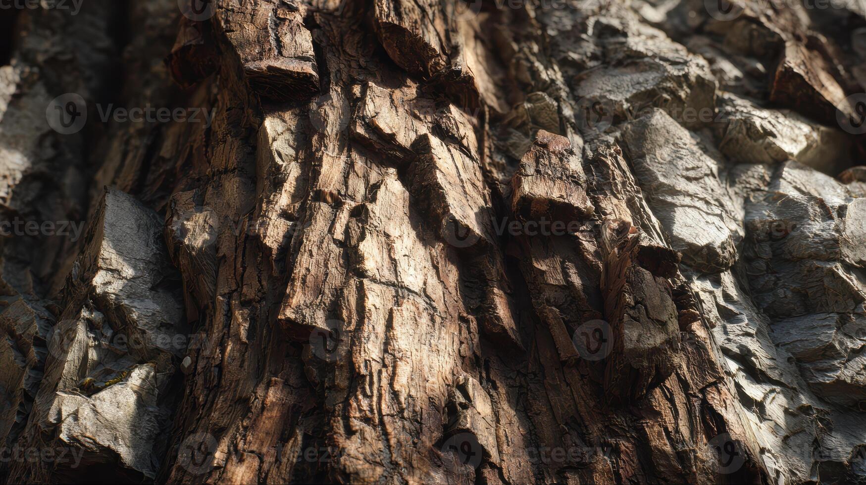 Close-up view of textured tree bark in natural setting photo