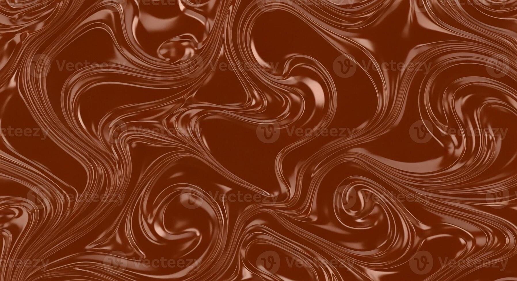 Abstract swirling patterns of rich molten milk chocolate creating a luxurious and decadent visual texture background photo