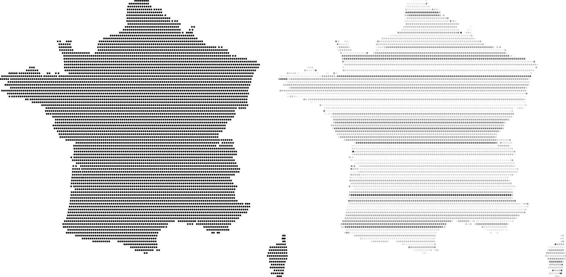 French map. France map dotted pattern with different style illustration showing French bordar, state country, France map dotted pixel pattern shape view. Dot pattern France map illustration vector