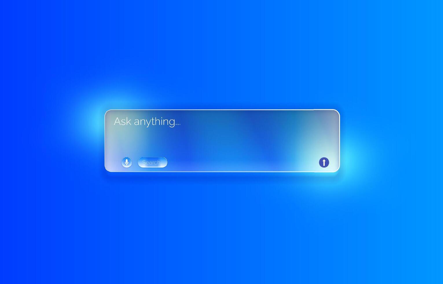 Search interface floating over a blue gradient background vector