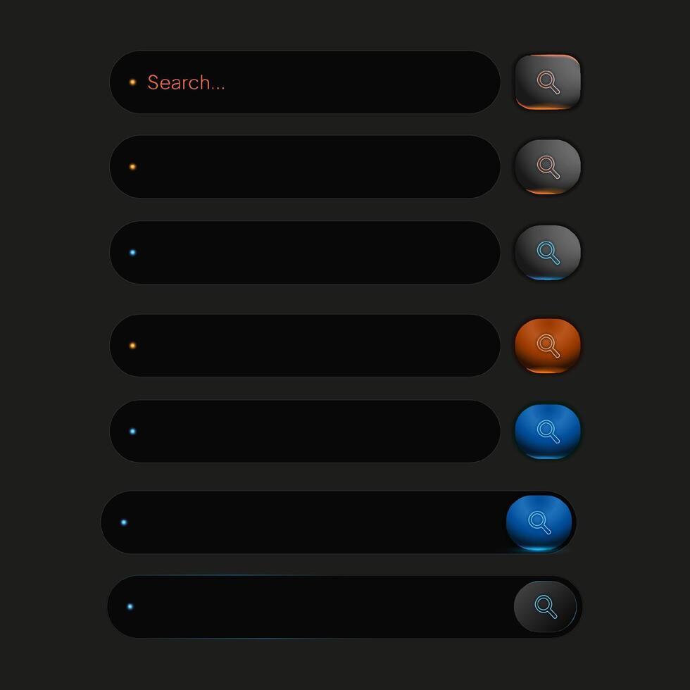Stylish search bar UI elements vector