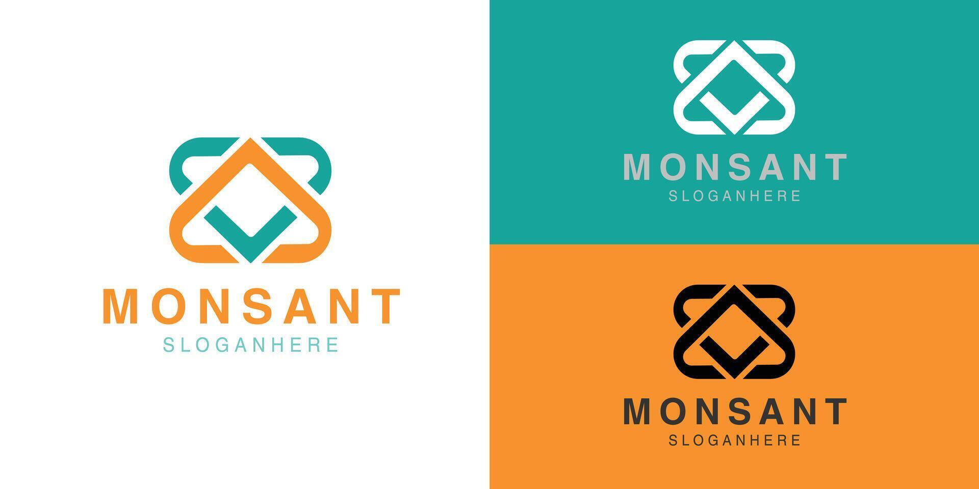 Abstract Geometric Monogram Logo. Modern Interlinked Shape for Business Branding vector