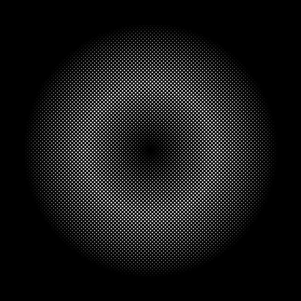 Halftone element template. Circular halftone pattern. Abstract white dots round emblem. Specks, halftone circle gradient. Dotted flat backdrop. Random halftone dot texture. Half tone simple background vector