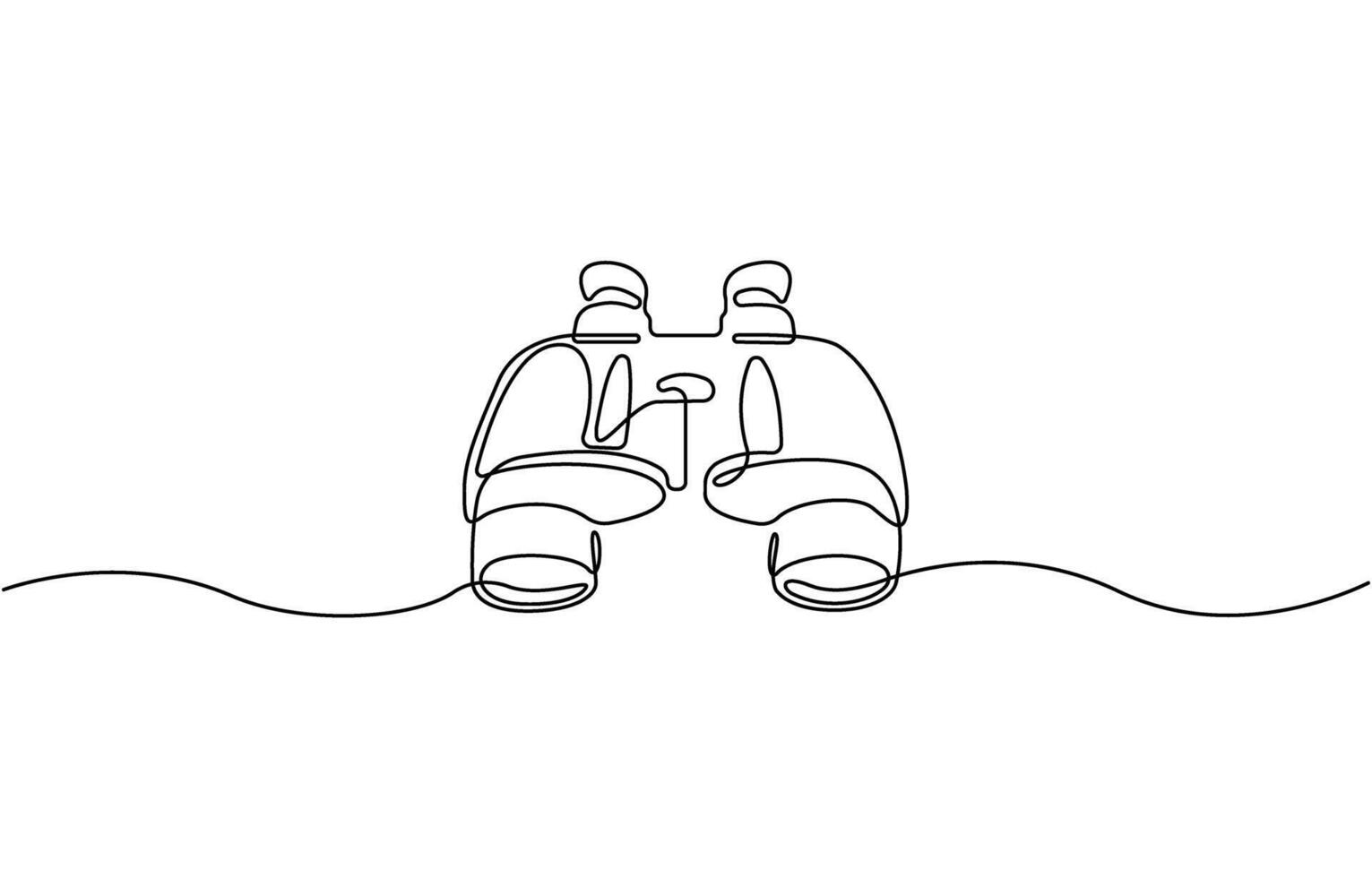 Continuous one line drawing of Binocular. Binocular single line art Editable Icon vector