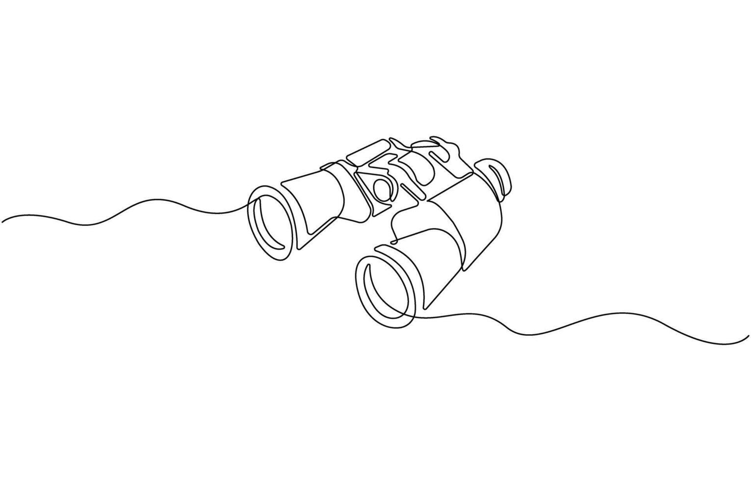 Continuous one line drawing of Binocular. Binocular single line art Graphic design vector