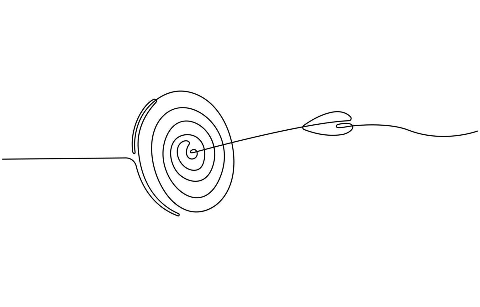 Continuous one line drawing of Archery target with arrow, Single line drawing illustration of Success business target symbol vector