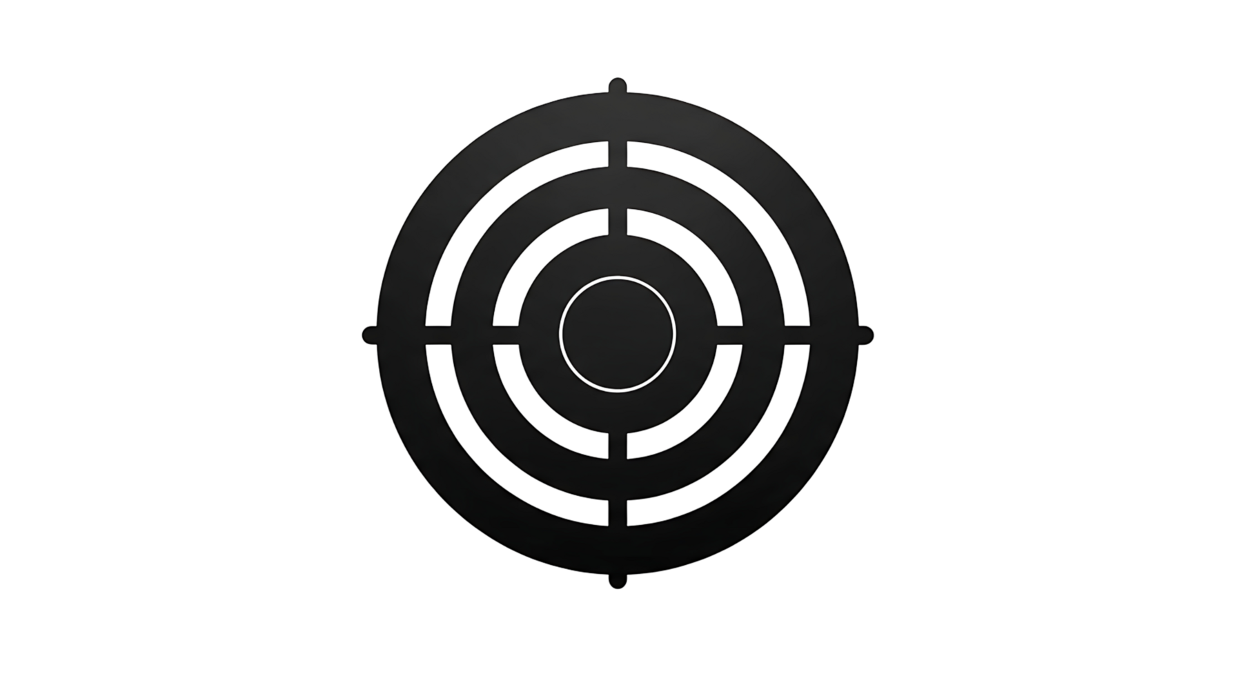 Modern Black Target Symbol Representing Goal Achievement and Precision Isolated on Transparent Background Design Element for Web and UI Design png