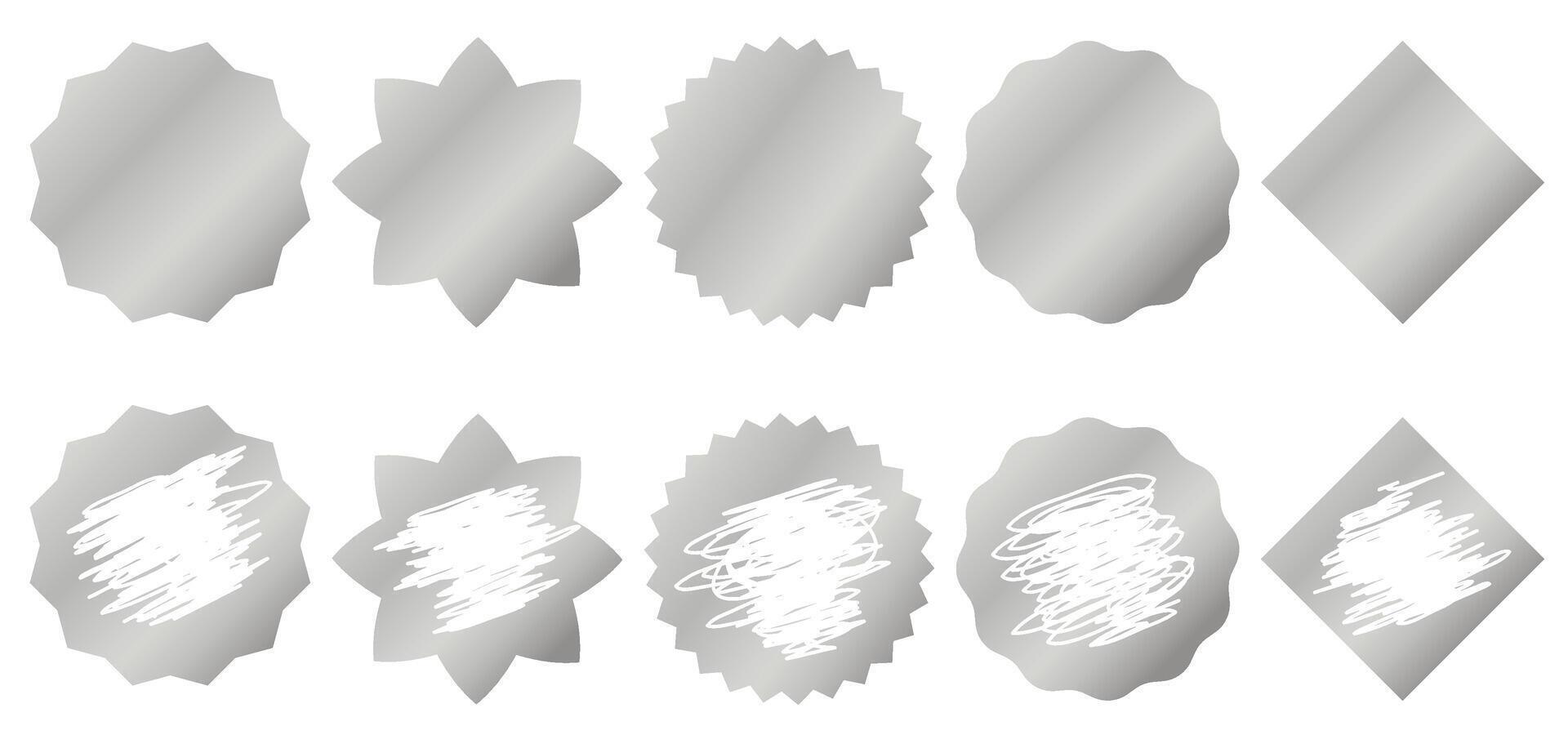 Set of scratch off layers of various shapes vector