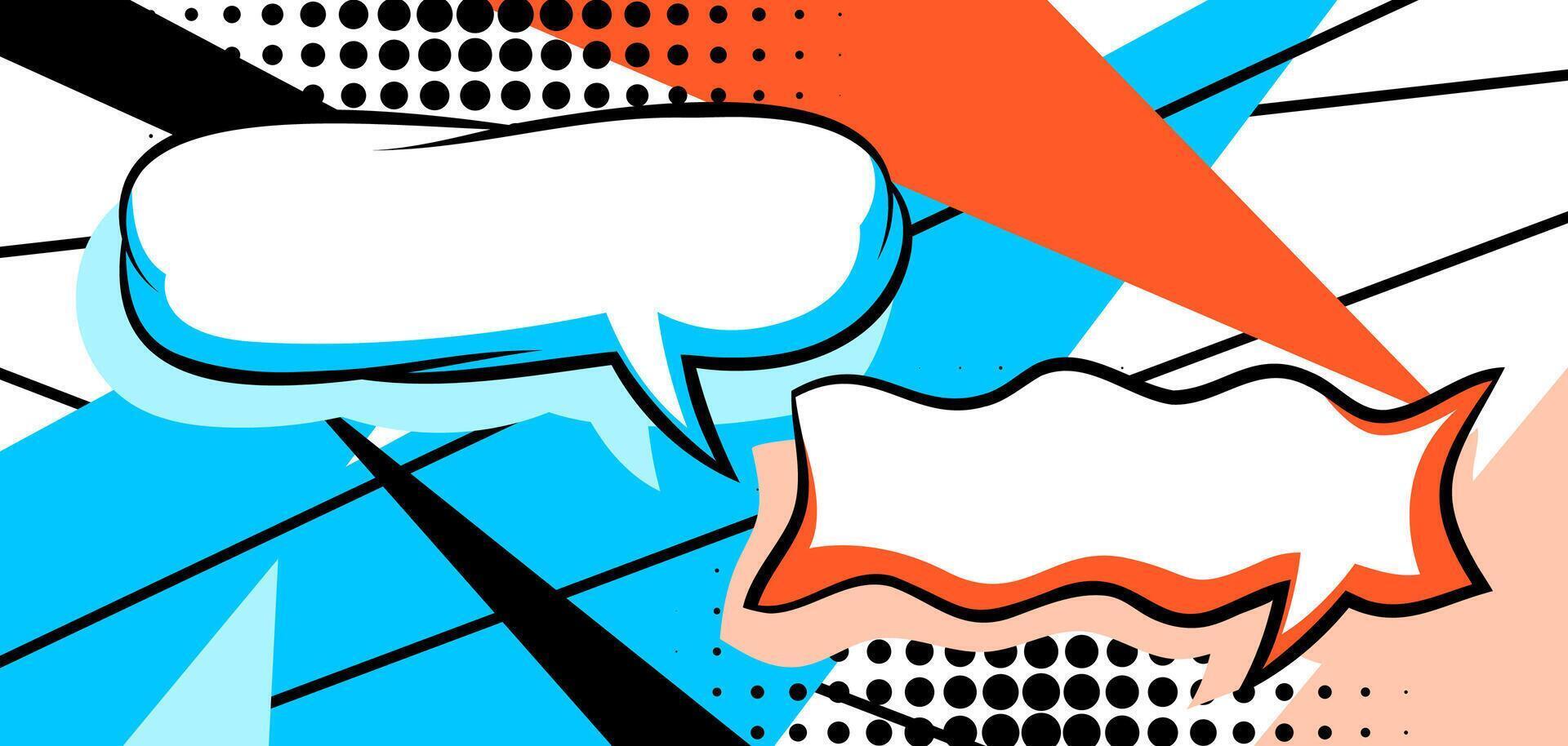 Background with speech bubble. Decorative abstract card in pop-art style. vector