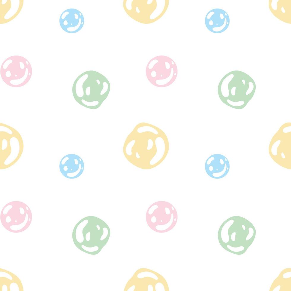 Pastel bubble seamless pattern. Soft bubble background. Bubble pattern vector