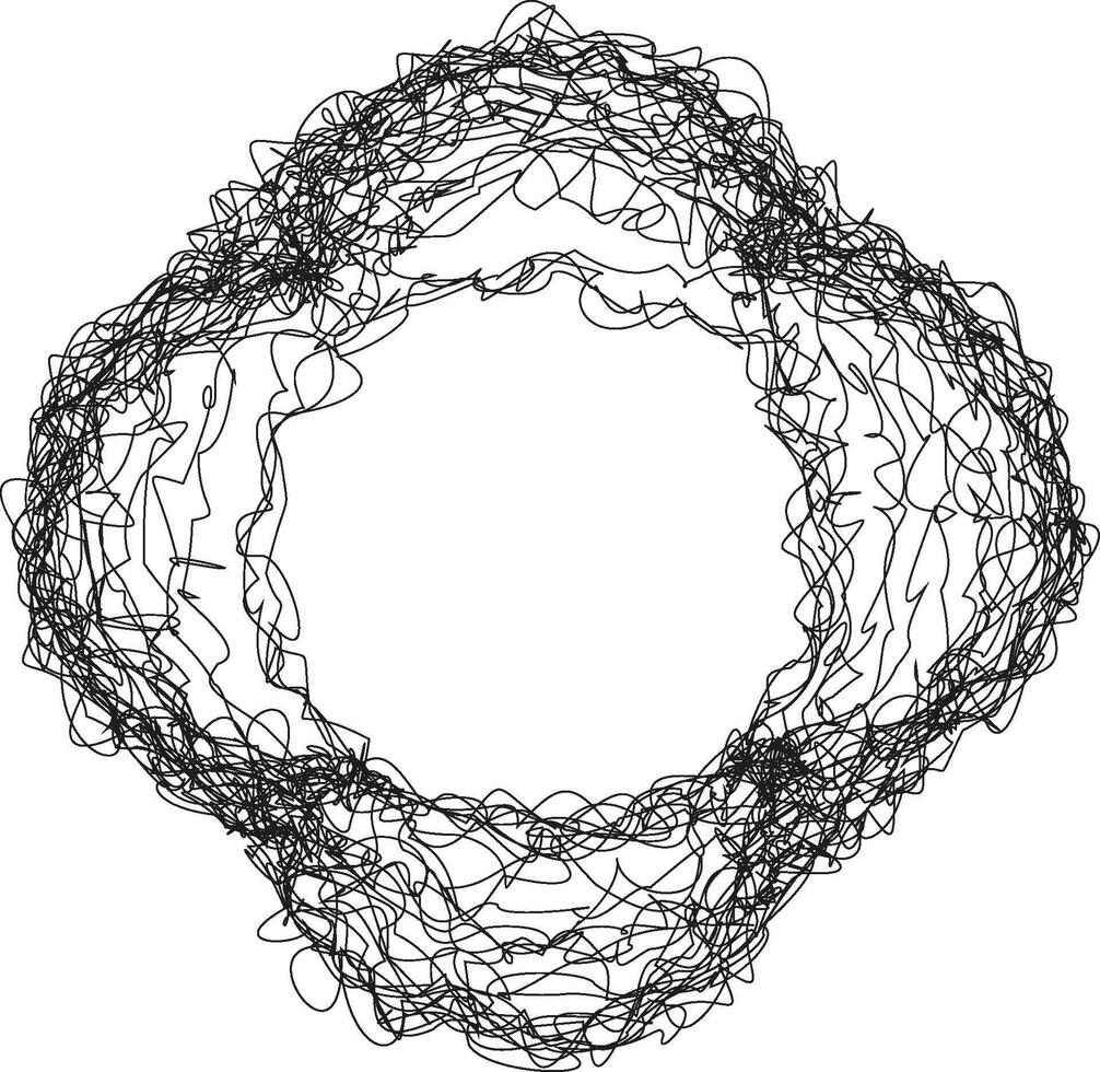 un diseño presentando Tres entrelazados bucles ese formar un circular estructura, creando un simétrico y intrincado modelo. vector