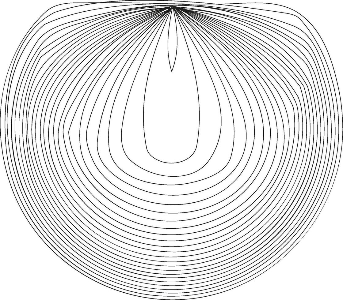 un circular diseño representando un aplanado cono forma, enfatizando angular contornos y estructurado líneas. vector