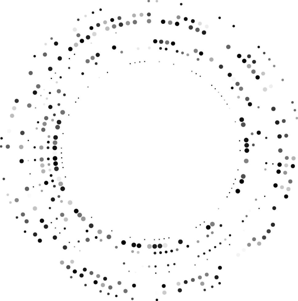 Circular formation composed of multiple dot layers arranged concentrically in a balanced geometric layout. vector