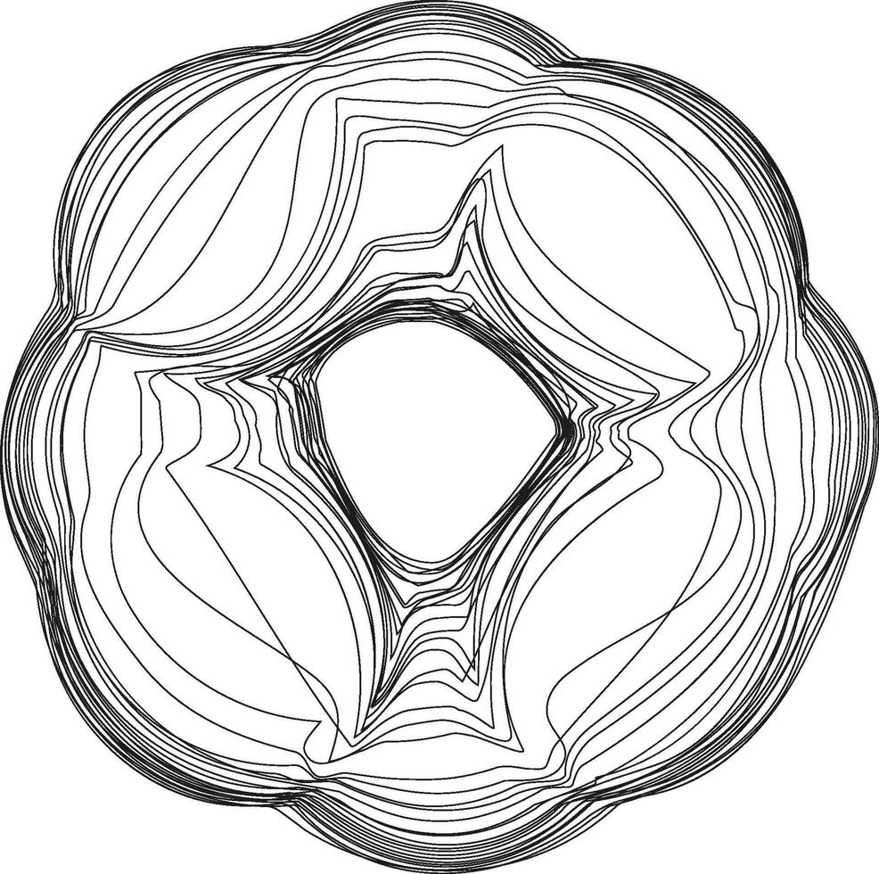 un multicapa espiral diseño dónde cada capa enclavamientos con el próximo, creando un complejo geométrico modelo dentro un circular forma. vector