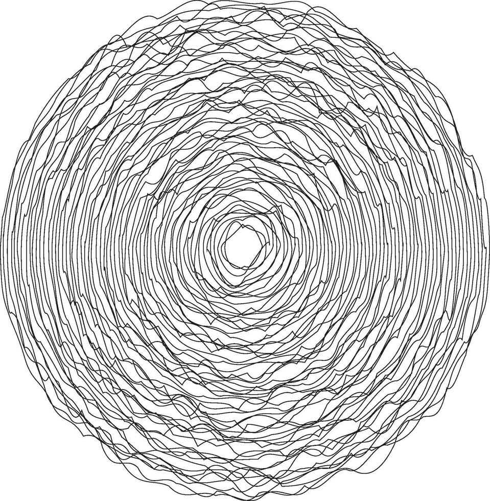 A circular design featuring a layered spiral, where each layer progressively expands outward in a smooth, symmetrical pattern. vector