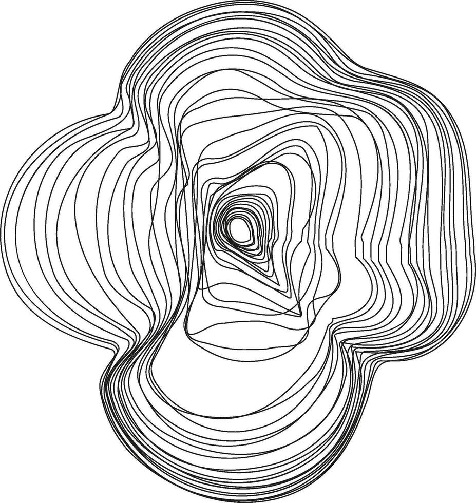 A concave circular shape with smooth lines and subtle contours, emphasizing depth and curvature. vector