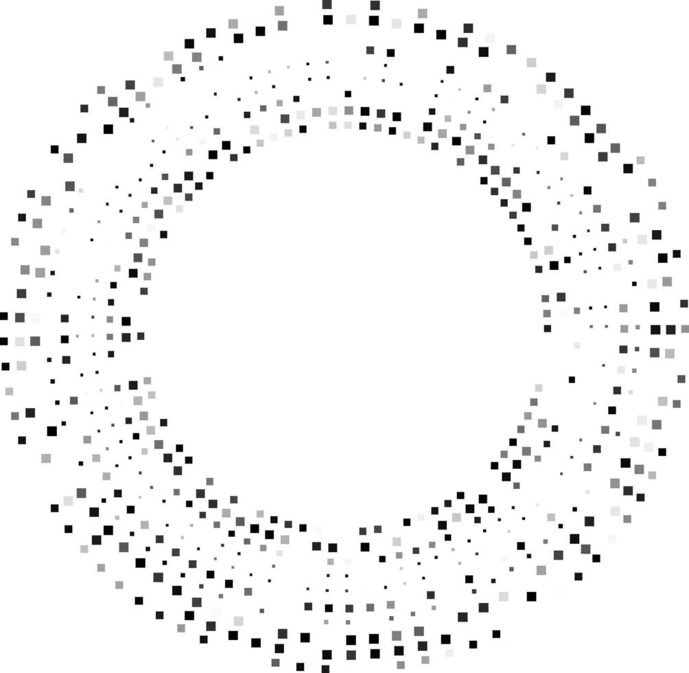 Pattern featuring a radial arrangement of textured dots forming a complete circular structure with varied density. vector