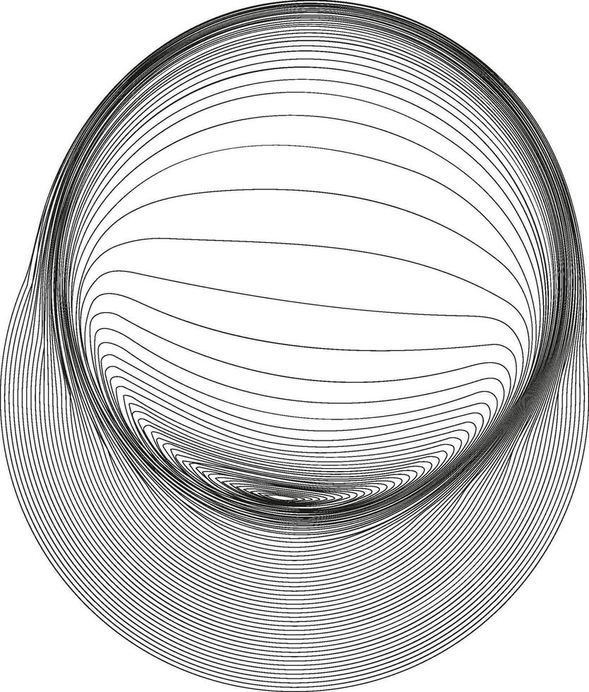 A complex spiral design forming a spherical shape, combining radial symmetry and intricate line work. vector