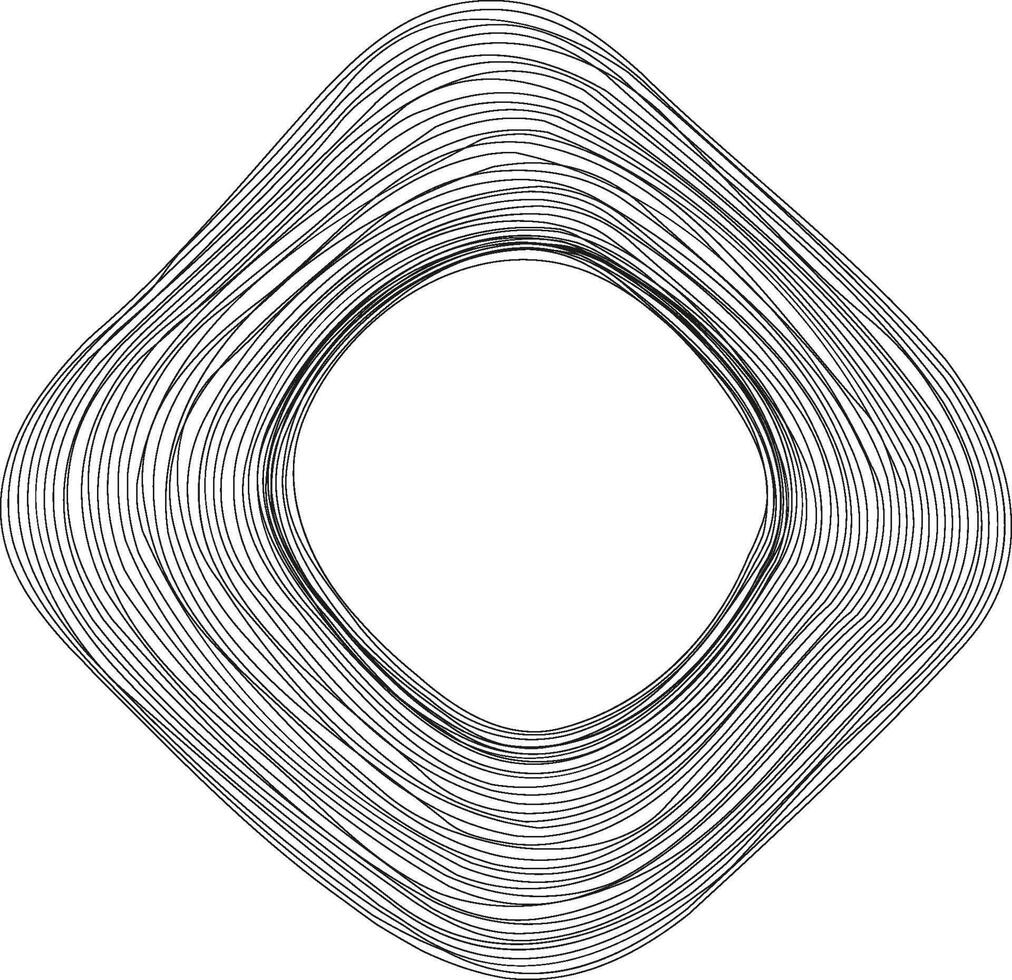 A design combining a diamond shape with a spiraling loop, integrating geometric and organic forms. vector