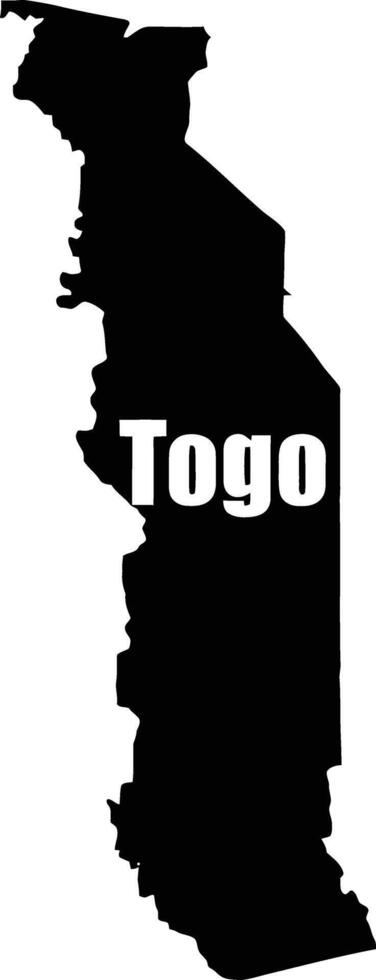 Togo black silhouette map with text label, transparent background, isolated, easy to edit vector