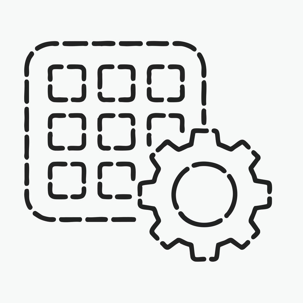 aplicación administración sistema ajustes icono configuración tablero controlar ui elemento vector