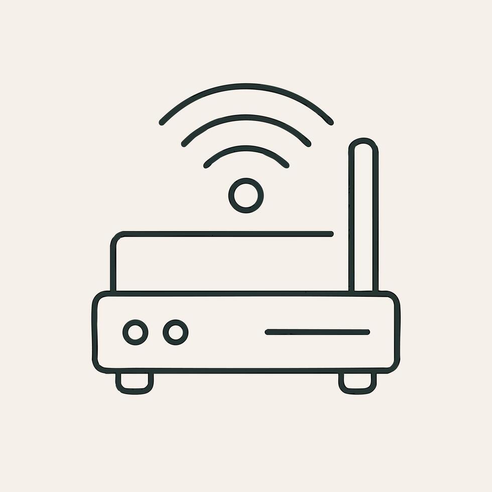 Wifi enrutador icono con inalámbrico señal olas moderno Internet conectividad dispositivo símbolo para web aplicación diseño vector