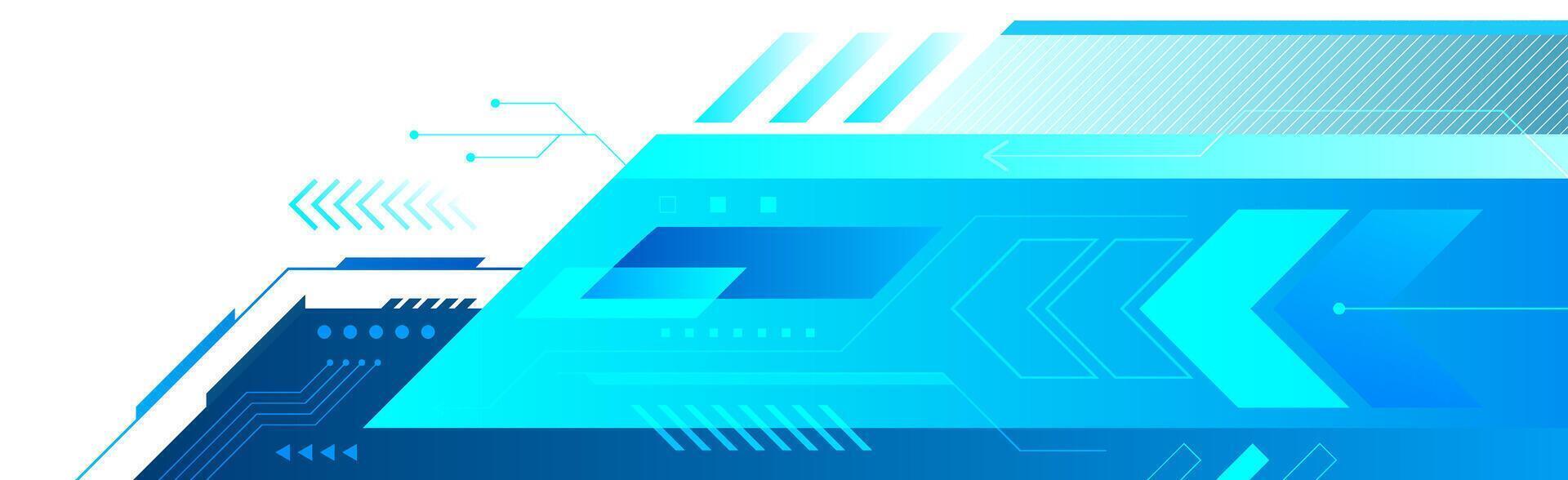 Futuristic blue tech flow background with digital arrows, geometric lines, and modern circuit elements. Perfect for technology themes, innovation visuals, digital interfaces, and high-tech vector