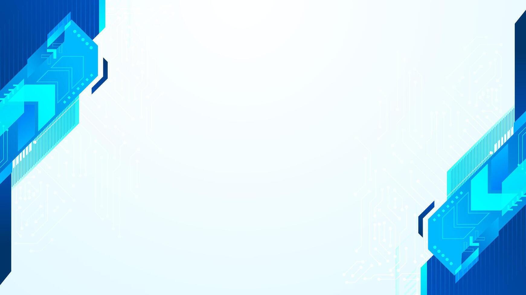 Futuristic technology background with minimal geometric dynamic blue shapes composition vector