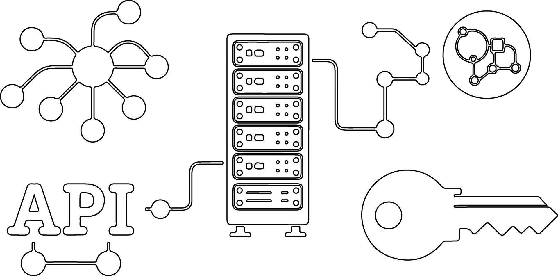 solicitud programación interfaz con llave servidor vector